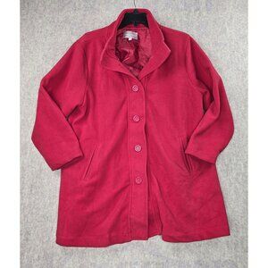Woman Within Red Fleece Jacket 1X